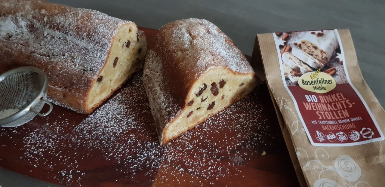 Bio Dinkel Weihnachtsstollen mit Quark