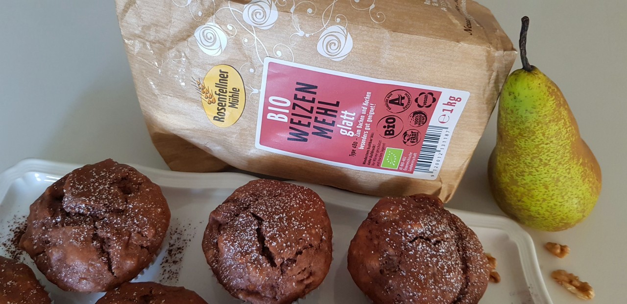 Bio Weizen Birnen Walnuss Muffins