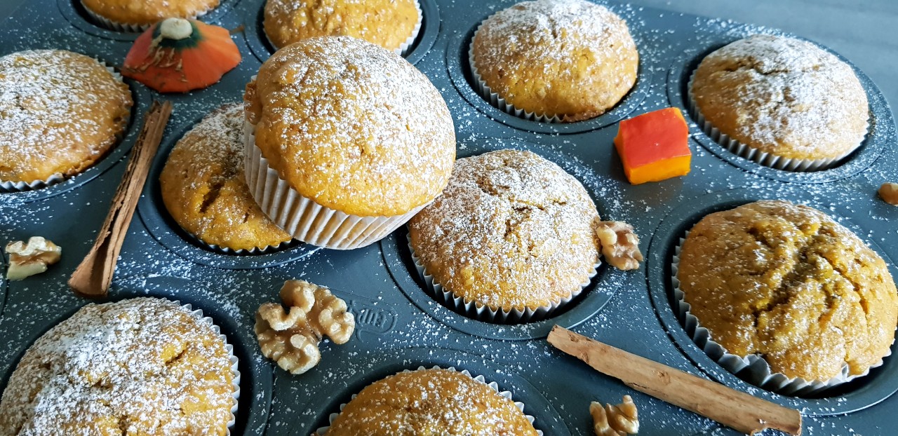 Kürbis Walnuss Muffins